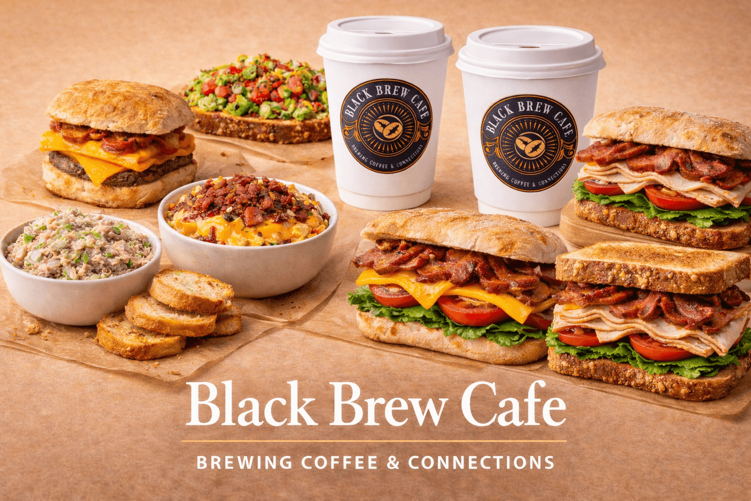 Lunch and coffee spread